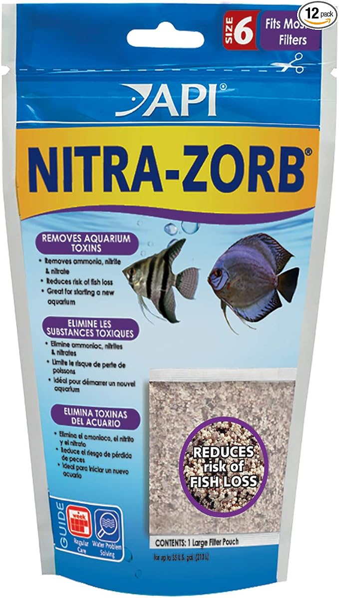 API NITRA-ZORB Size 6 Aquarium Canister Filter Filtration Pouch 1-Count Bag, Model:110A (Pack of 12)