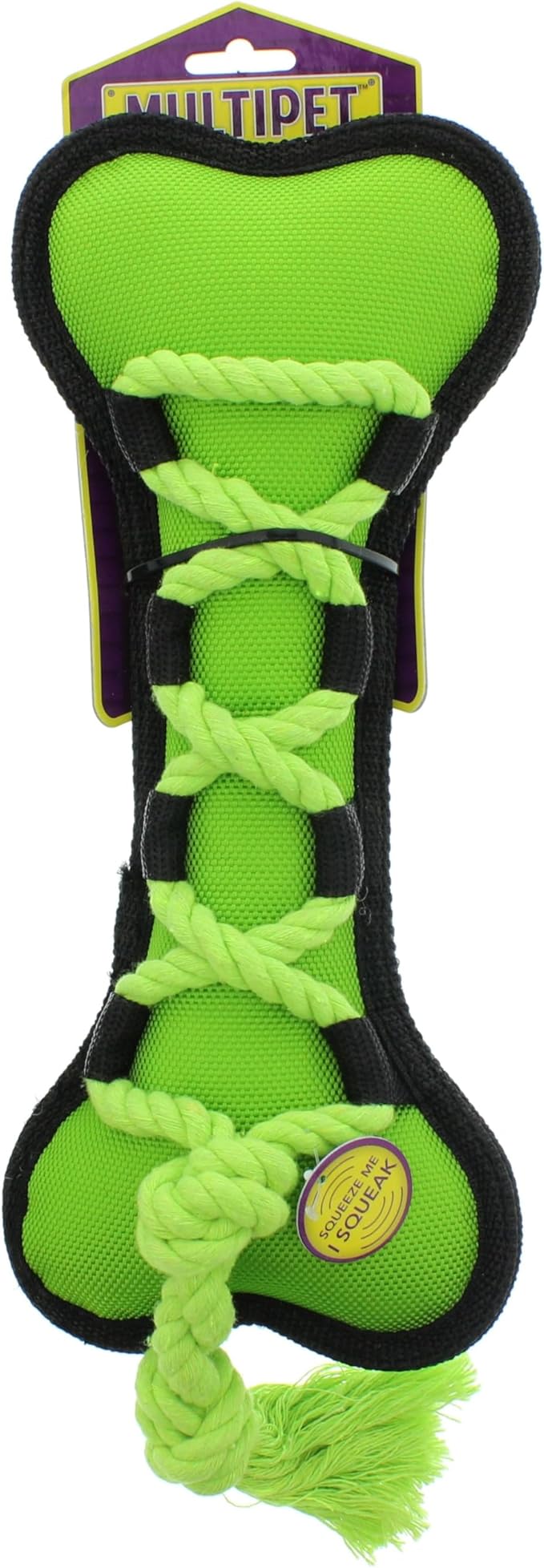 Multipet Cross-Ropes Bone Tough Dog Toy, 11.5"