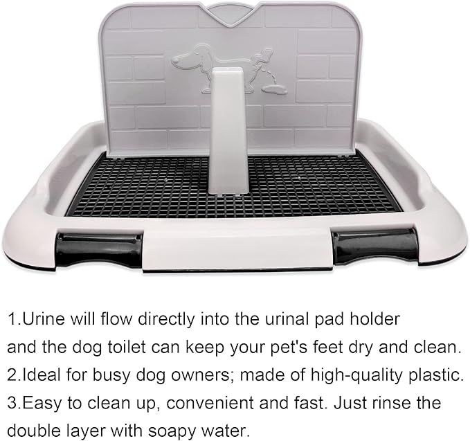 Dog Toilet Indoor Training Pad for Puppies, Leakproof Potty Tray for Cats, Scheduled Urination for Dog, Suitable for Small Pets, Made of HighQuality Plastic, 18.3 X 13.9 X 9.3in (Black)