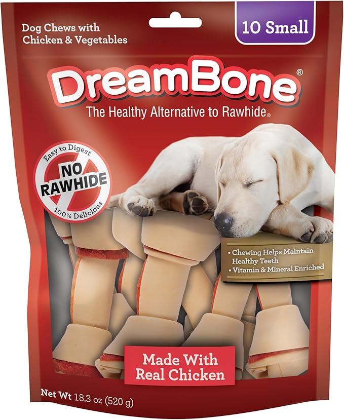 DreamBone Vegetable & Chicken Dog Chews, Rawhide Free, Small, 10-Count