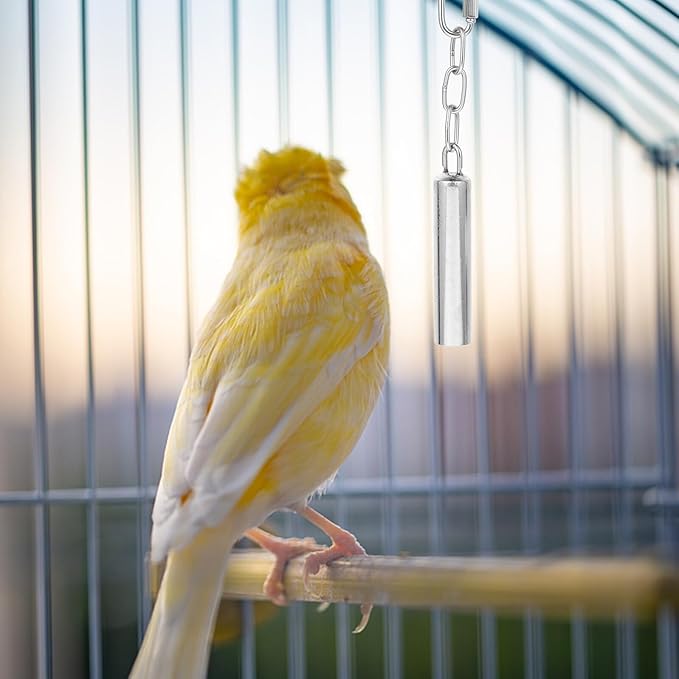 Hemobllo Hand Shaking Bell Parrot with Stainless Steel Bell for Birdcage Hanging Squirrel and African Grey Chewing for Cage Activity and Play