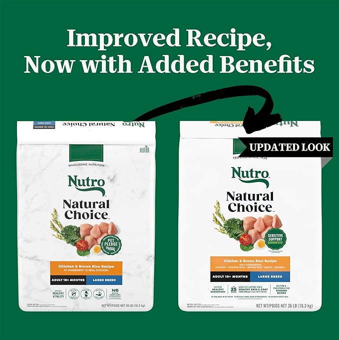 Nutro Natural Choice Large Breed Dry Dog Food, Adult Dog Food Chicken and Brown Rice Recipe, 36 lbs.