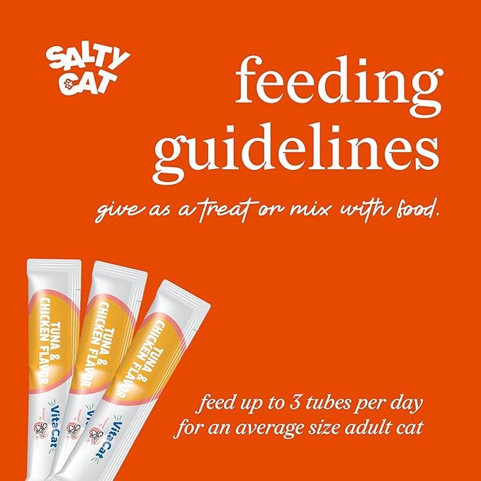 Salty Cat Happy Tummy Natural Tuna & Chicken Functional Tube Treats for Cats (12 Packs)