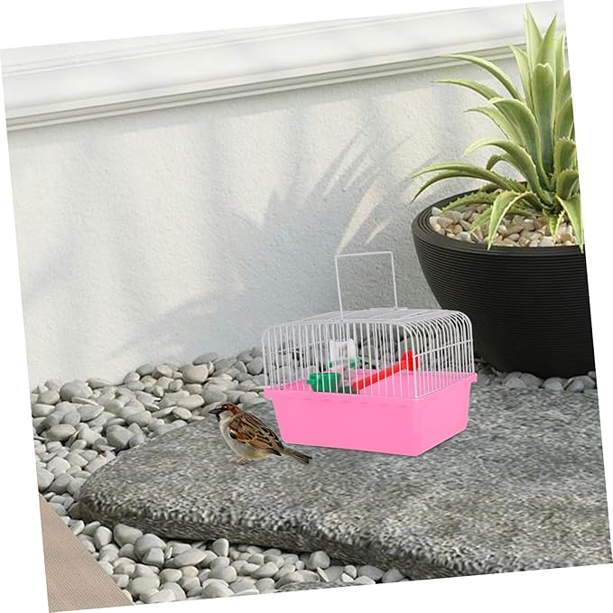 VICASKY Multifunctional Portable Bird Cage for Parrots and Cockatiels with Perch Food Box Water Dispenser Lightweight Travel Carrier for Small Pets and Lovebirds