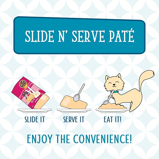Weruva Cats in The Kitchen Slide N' Serve Grain-Free Natural Wet Pate Cat Food Pouches, Cat to The Future, 3oz Pouch (Pack of 12)