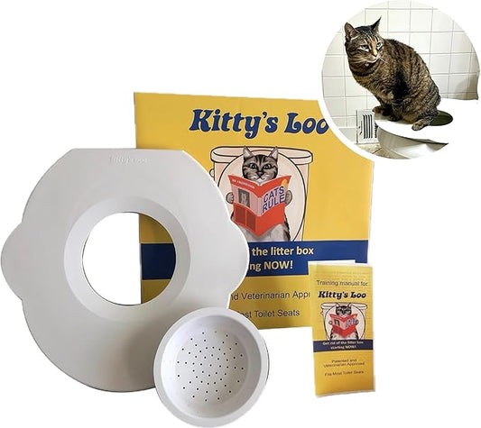 Kitty's Loo™ - Superior Cat Toilet Training Kit - The Original Cat Training Seat - Patented - USA Made - Durable Portable