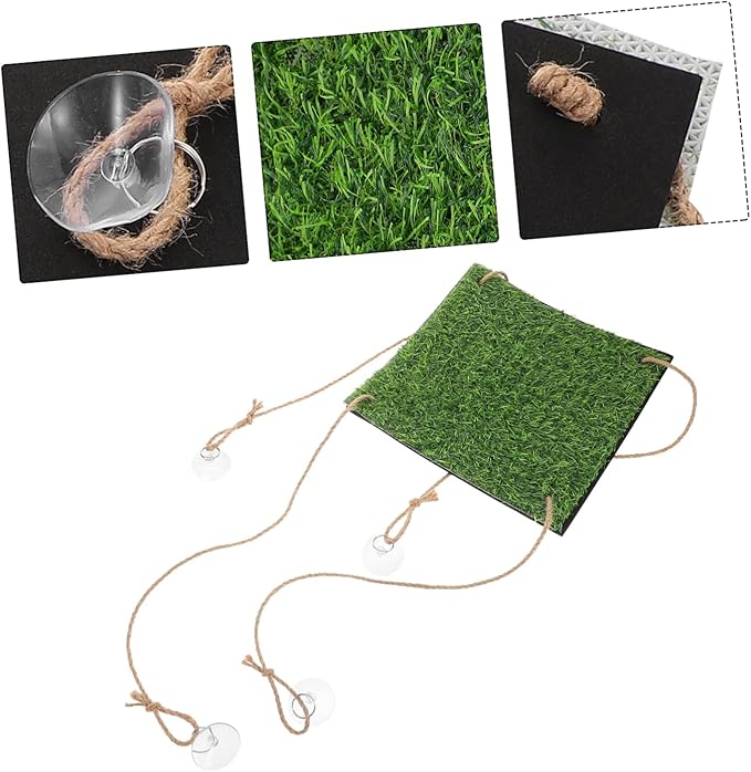 Climbing Platform for Lizards and Birds Artificial Grass Bed for Small Pets Indoor Outdoor Use Convenient and Versatile Accessory for Healthy Activity