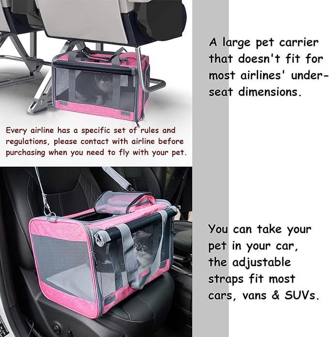 GAPZER Pet Carrier for Large and Medium Cats, Soft-Sided Pet Carrier for Big Medium Cats and Puppy Dog Carriers Cat Carriers, Pet Privacy Protection Travel Carrier