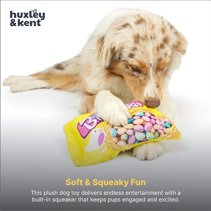 Huxley & Kent Funny Dog Toy w/Squeaker – Power Plush Squeaky Dog Toys for Small, Medium & Large Dogs – Soft Stuffed Animal for Indoor Play & Fetch - Birdy Eggs, Large