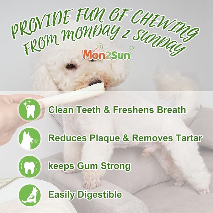 MON2SUN Dog Rawhide Rolls Twist Sticks Chew Treats Natural Flavor 6.5 Inch 40 Count for Puppy and Small Dogs (Pack of 2)