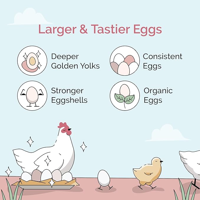Mile Four Organic Chicken Feed (46 lbs) Layer Whole Grain, Non-GMO, USA Grown, 16% Protein, Corn-Free, Soy-Free, Non-Medicated Feed for Chickens
