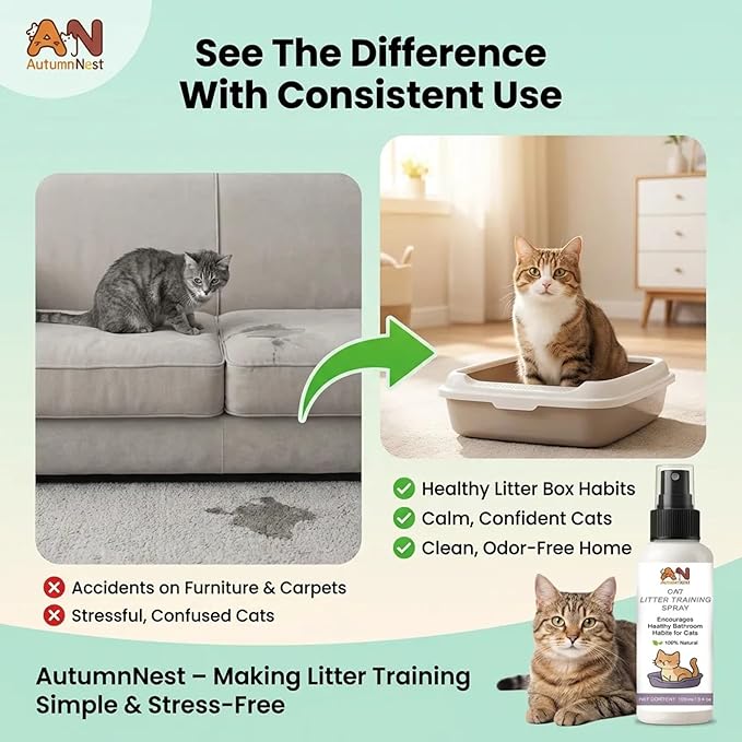 Cat Litter Training Spray, 2 Pack (300ml Total) – 150ml Each Natural Attractant for Cats & Kittens – Helps Guide Proper Litter Box Use – Indoor Toilet & Litter Box Training Aid