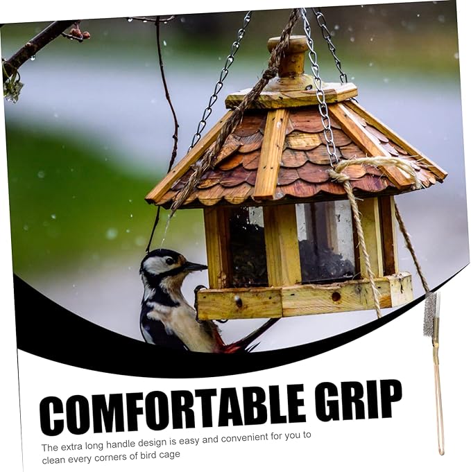 2Pcs Bird Cage Cleaning Brush Extra Long Handle Brushes for Easy Cleaning of Bird Cages Pet Cages Bird Nests Durable Scrub Brushes