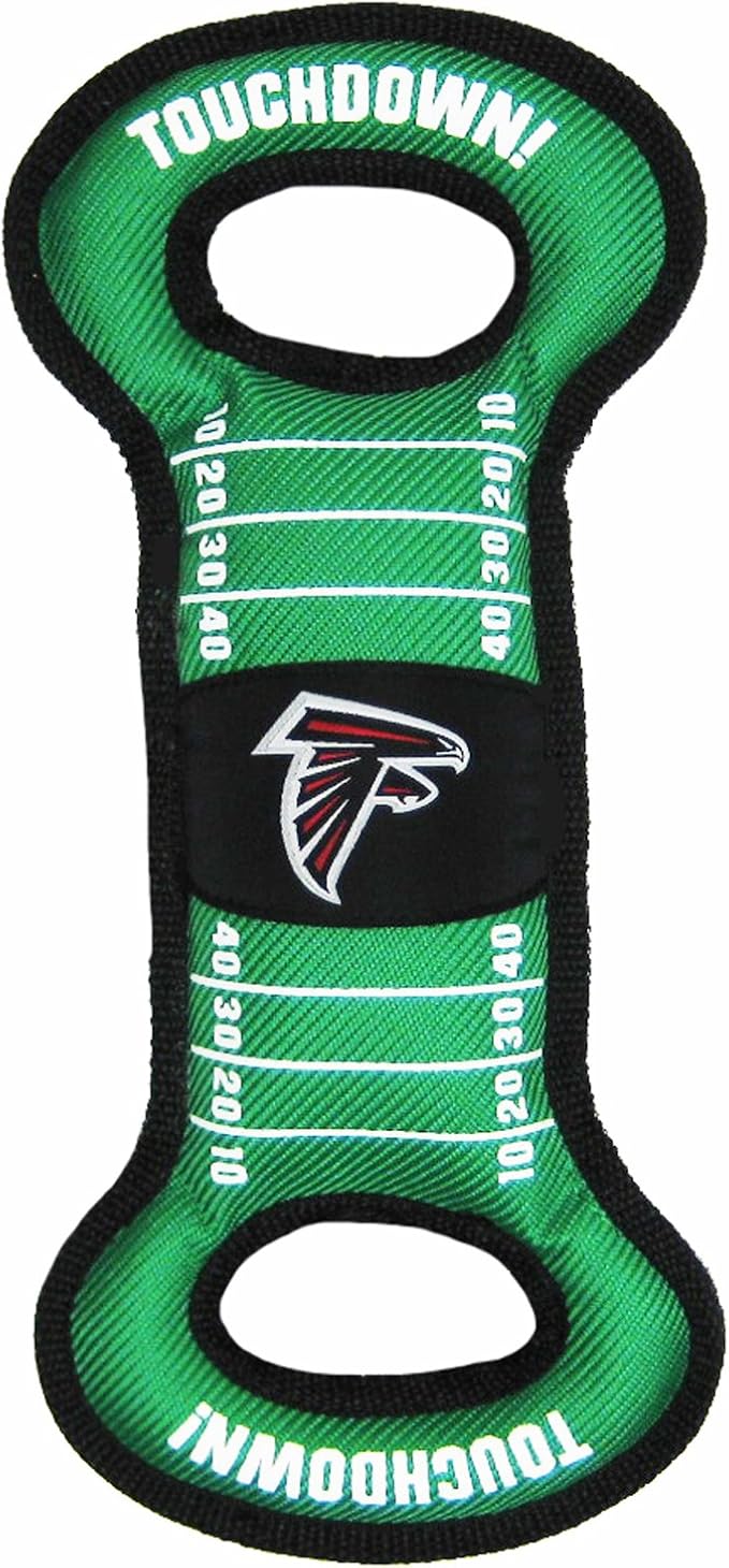 NFL Football Field DOG TOY with Squeaker. - ATLANTA FALCONS - For Tug, Toss, and Fetch. - Tough & Durable PET TOY