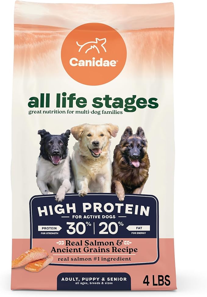 Canidae All Life Stages High Protein Dry Dog Food, Salmon & Ancient Grains Recipe, 4 lbs.
