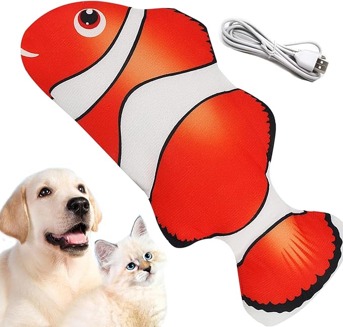 VAIZIQ Plush Toy, Flopping Fish Electric Moving Dog Fish Toy, Interactive Pet Toys for Dog Exercise, Small and Medium Dogs