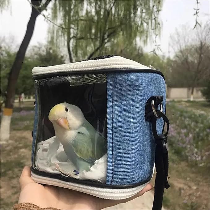 Portable Pet Bird Cage Parrot Breathable and Detachable Hamster Flying Travel Bag Pet Accessories Guinea Pig(Pink)