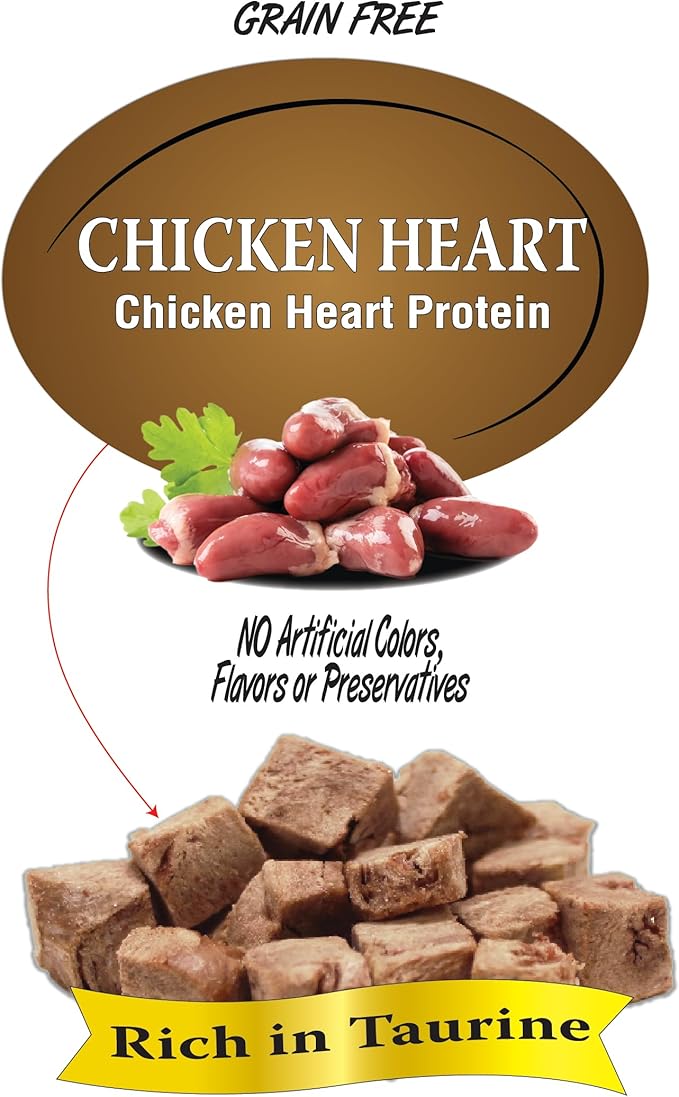 Benny Bullys Chicken Heart Chops - Freeze Dried Cat Treats - 20g/ 0.7oz (4 Pack)