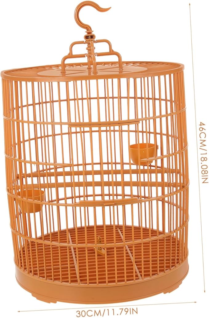 Kisangel Decorative Hanging Bird Cage Plastic Small Animal Cage with Safety Door Spacious Design for Parakeets Hamsters and Small Birds