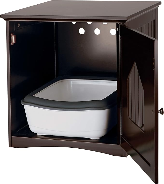 TRIXIE Small Litter Box Enclosure - Indoor Furniture for Cats - Use to Cover Litter - Add a Bed for a Retreat - Brown