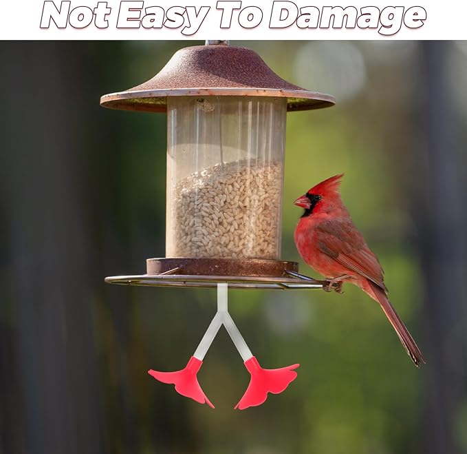 Kisangel 3pcs Hanging Red Flower Hummingbird Feeders for Outdoor Garden, Dual Feeding Ports Plastic Bird Feeders with Base, Suitable for Backyard Birding and Wildlife Watching