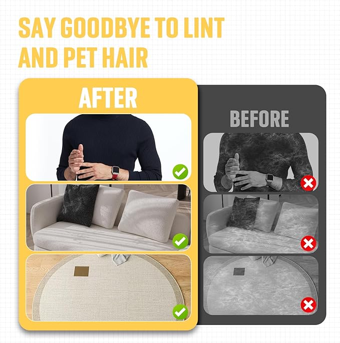 Pet Hair Remover, Electrostatic Pet Hair Removal Gloves, Reusable Cat & Dog Hair Remover for Couch, Furniture, Carpet, Curtain, Upgraded Animal Fur Removal Tool, Cat Grooming Gloves-2PCS