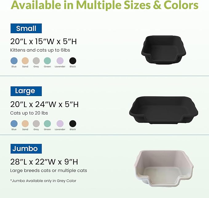 Dog Litter Box, Large Size, Blacksmithe Black, Durable & Pet Safe Puppy Litter Box, Indoor Open Top Entry Dog Litter Pan, Comfortable for Dogs, Great for Dogs up to 20 lbs