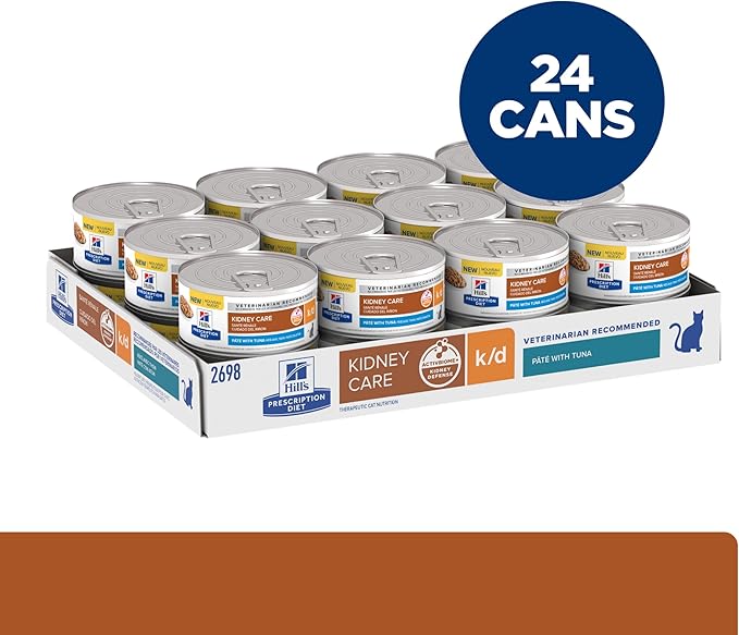 Hill's Prescription Diet k/d Kidney Care Wet Cat Food, Tuna, 5.5 oz. Cans, 24-Pack