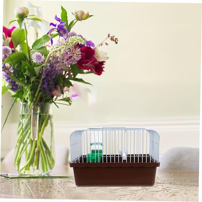 Spacious Portable Bird Cage with Perch Food Container Water Bottle for Parrots Lovebirds Animals Lightweight Travel Carrier for Outdoor Adventures and