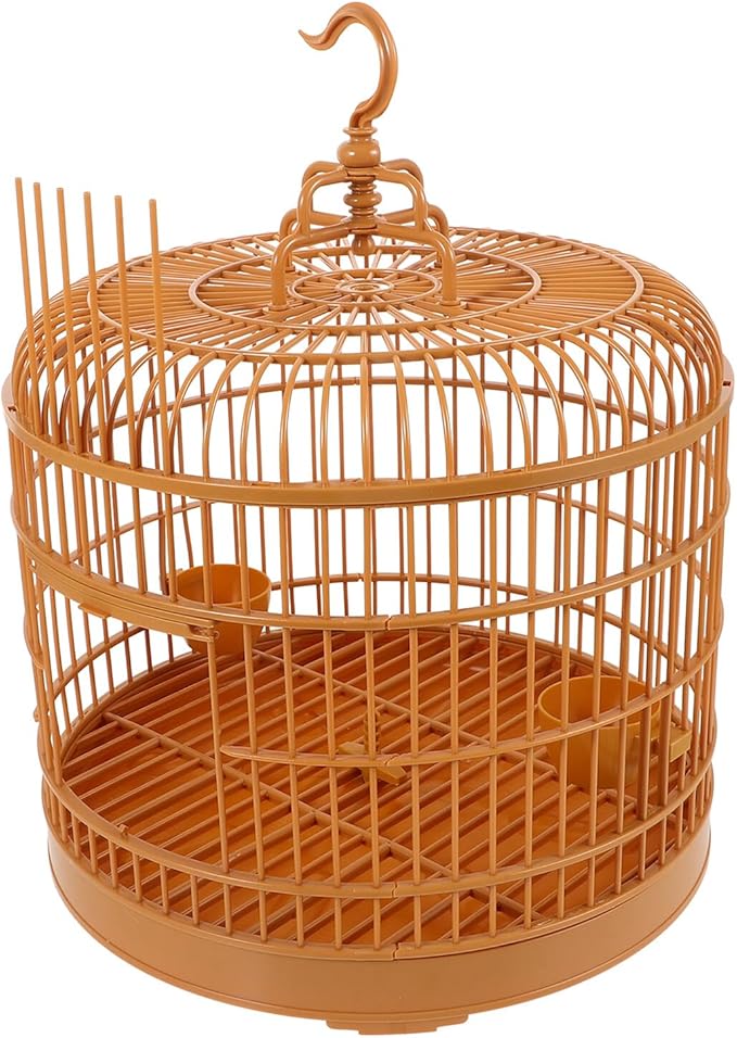 Luxshiny Hanging Bird Cage for Small Parakeets and Parrots, 29.5-inch Dome Top Decorative Outdoor Birdcage with Portable Handle, Suitable for Small to Medium Pet Birds