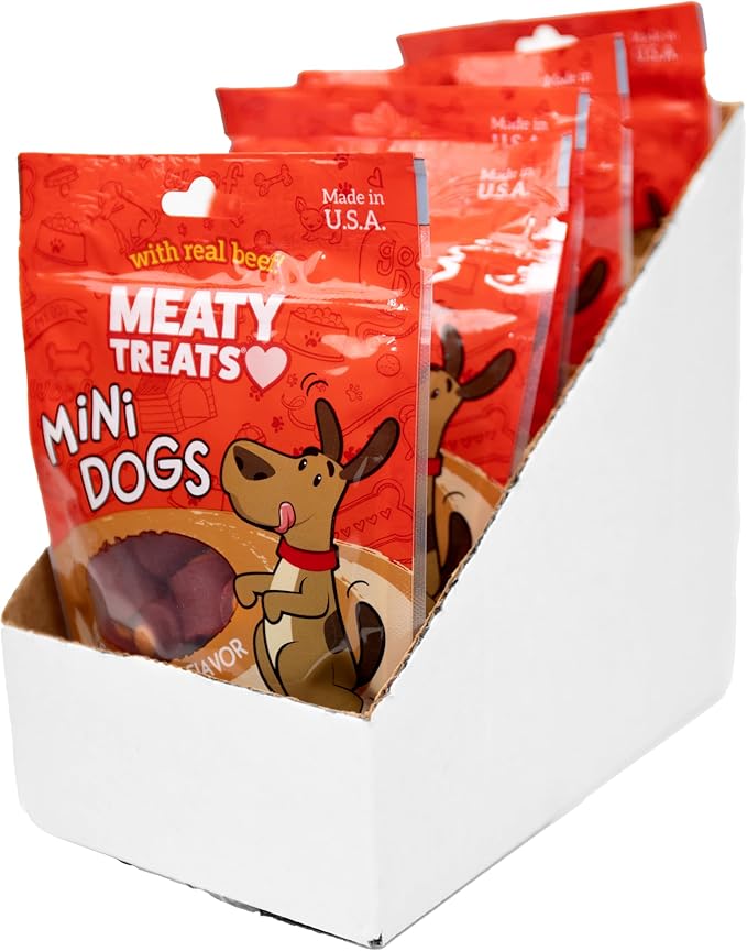 Meaty Treats Mini Dogs Beef & Cheese Flavor Soft & Chewy Dog Treats, 3-oz. (Pack of 16)