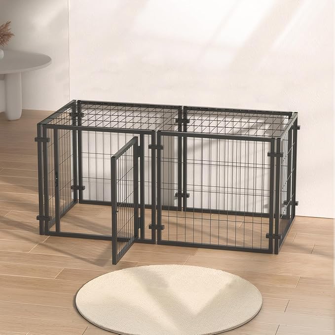 47.2 Inch Large Dog Crate and Playpen for Small Medium Large Breeds Indoor Outdoor Use with Easy Assembly Durable Construction Spacious Design