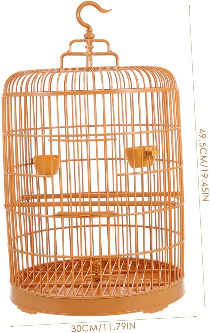 BESTonZON Hanging Bird Cage Plastic Small Animal House Multi Functional Round Design Durable Spacious for Parakeets Lovebirds Hamsters and Small Pets