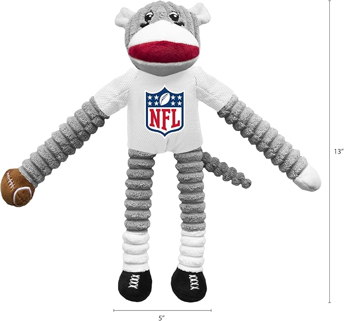 Littlearth NFL Philadelphia Eagles Sock Monkey Pet Toy, Team Color, One Size