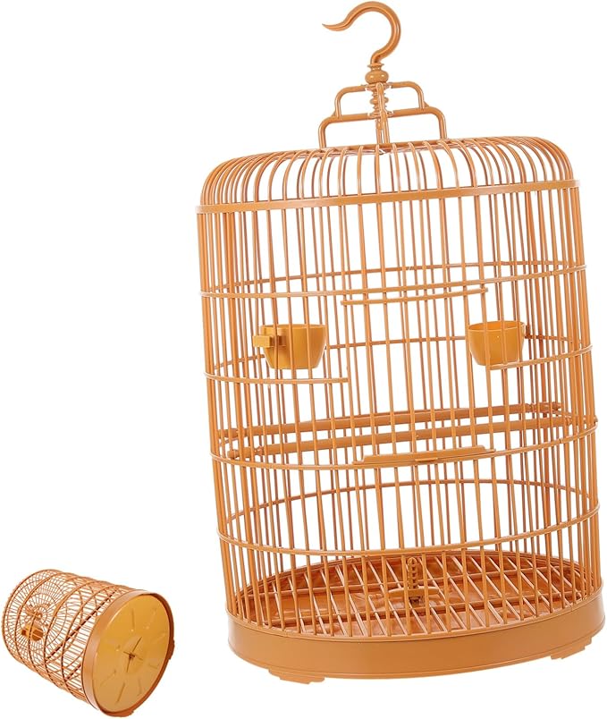 Yardwe Plastic Hanging Bird Cage for Small Parakeets and Birds Durable Multi Functional Decorative Nest Door Design