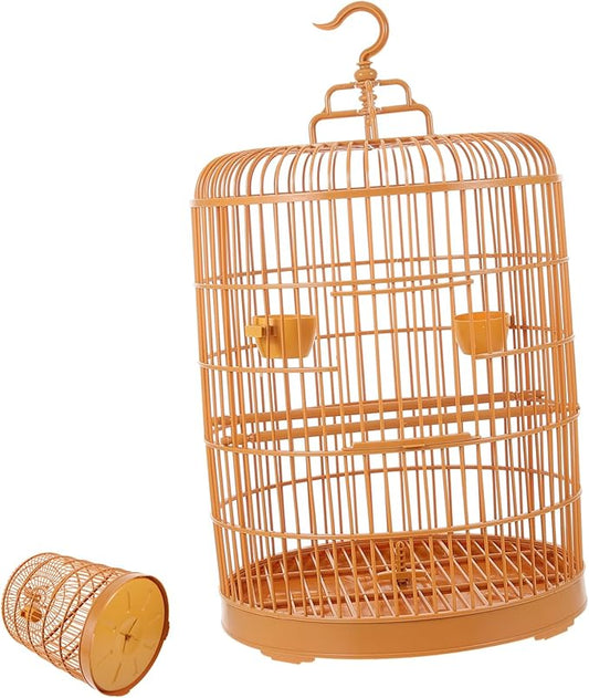 Yardwe Plastic Hanging Bird Cage for Small Parakeets and Birds Durable Multi Functional Decorative Nest Door Design