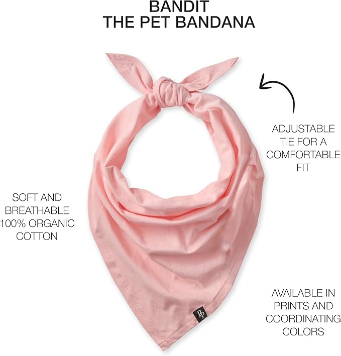 Pet Passion Bandit - THE PET Bandana 100% Organic Cotton Pet Bandanas Clothes for Small, Medium, Large Dogs, 3-Pack Pink Camo, X-Small/Small