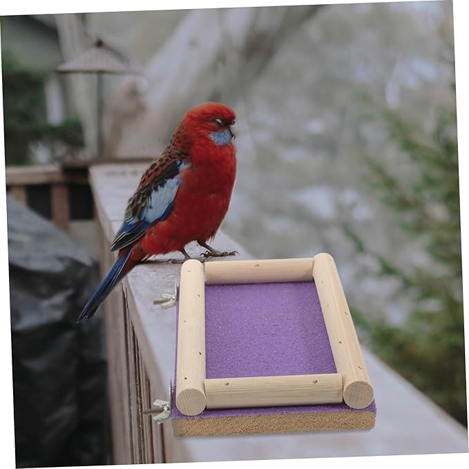 GANAZONO Parrot Hamster Wooden Platform Bird Climbing Perch Safe Wooden Toy Parakeet Accessory Bird Cage Stand Natural Material