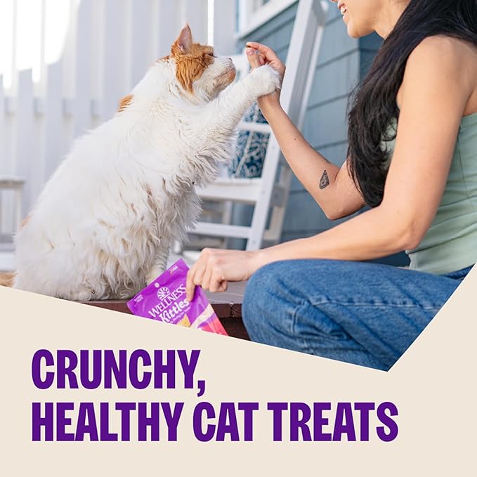 Wellness Kittles Crunchy Cat Treats, All Lifestages, Kitten to Senior, Natural, Grain Free, Chicken and Cranberry Flavor, 2 oz Bag