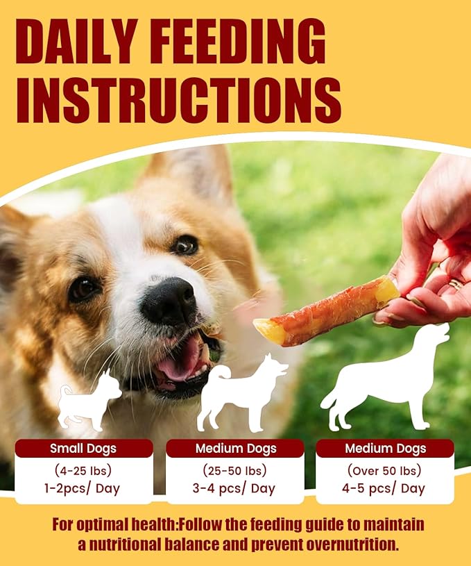 Chicken Wrapped Sweet Potato Dog Treats, Rawhide Free Chicken Jerky Training Treats for Dogs, Limited Ingredient, Grain Gluten Free, Low Fat High Protein with Taurine, 10.6 oz