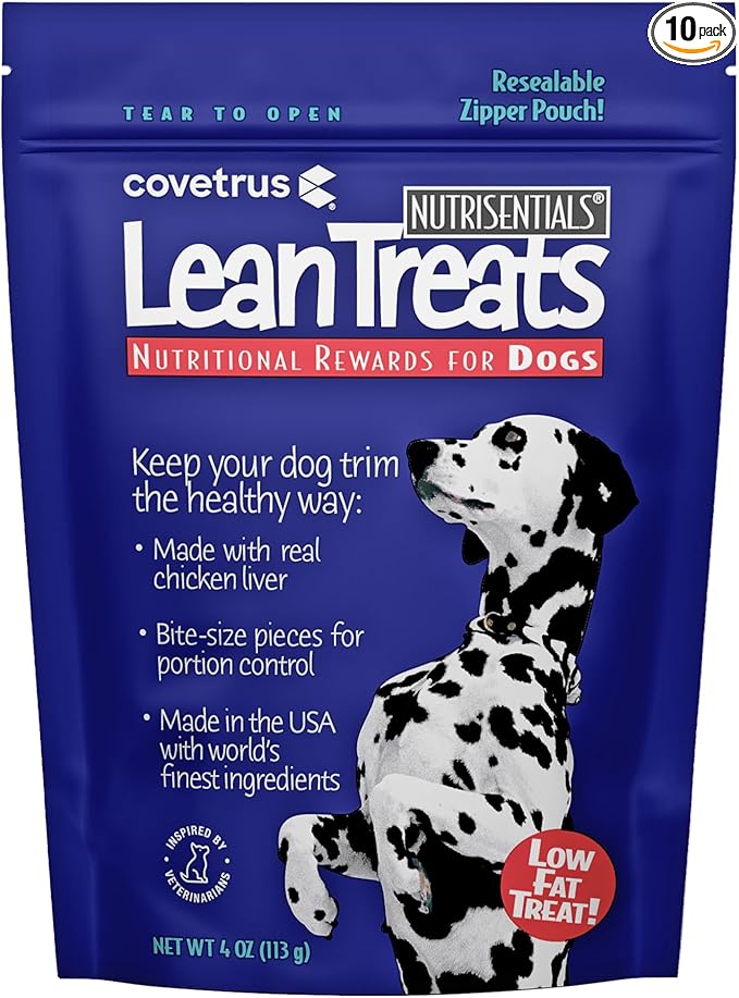 Covetrus Nutrisential Lean Treats for Dogs - Small, Medium & Large Dogs (K9) - Nutritional Low Fat, Bite-Size - Soft Chicken Flavor - 10 Pack - 4oz