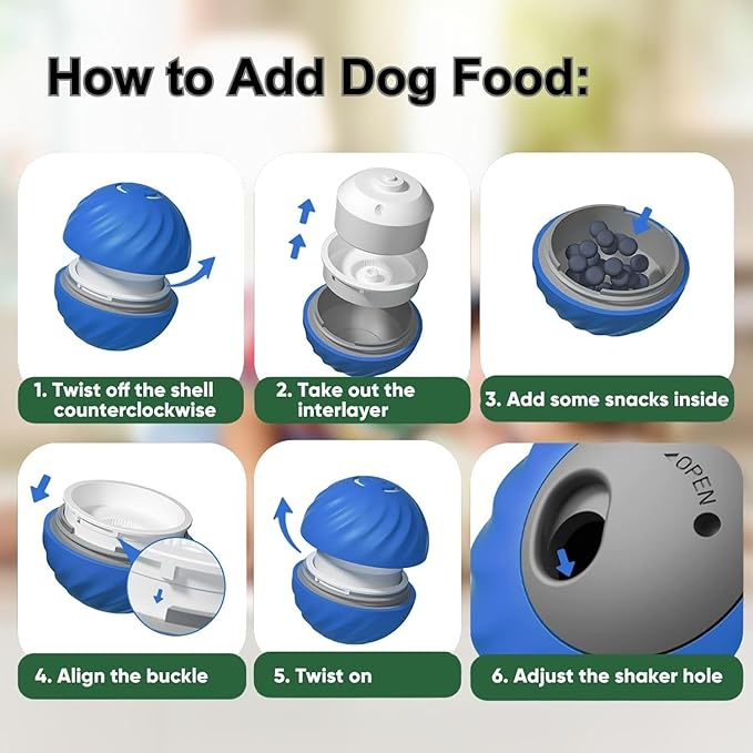 Smart Touch Interactive Dog Toy, 2 in 1 Interactive Dog Balls ＆ Pet Feeder, Track Food Leaking Ball, Cats Dogs
