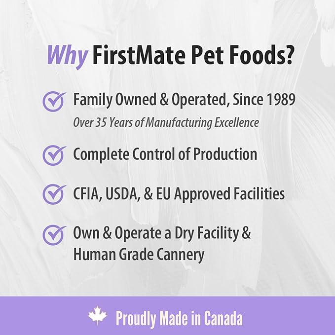 FirstMate Grain Friendly Dog Food Large Breed & Large Breed Puppy Formula – Wild Caught Fish & Grass Fed Lamb, Dry Dog Food for Growth & Joint Support, Pea Free & Potato Free – 25 lb Bag