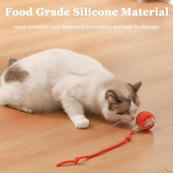 Smart Motion Pet Ball V2, Smart Interactive Rolling Pet Ball, Automatic Obstacle Avoidance ＆ Quiet Cat Toy with a Long Tail, The Ultimate Boredom-Buster for Both Cats and Dogs (A+B)