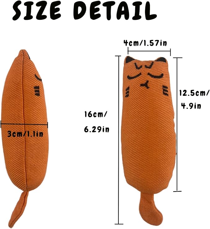 5 Pcs Cat Catnip Toys, Interactive Toy Cat Bite Resistant Chew Toy for Indoor Cats, Kittens Kitty Pillow Toys Soft, Catnip Filled Cartoon Mice Teething Chew Toy
