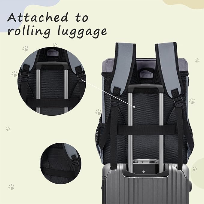 ANILD Dog Travel Bag Backpack, Flight-Ready TSA-Approved Dog Travel Bag with 2 Leak-Proof Food Canisters, 3 Foldable Silicone Bowls, Multi-Compartment Organizer for Hiking, Camping, Dog Mom Essentials