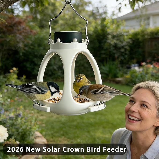 2026 Solar Bird Feeder - Waterproof Eco-Friendly Polymer Wild Bird House for Backyard Birding, Innovative Outdoor Decor for Wildlife Enthusiasts