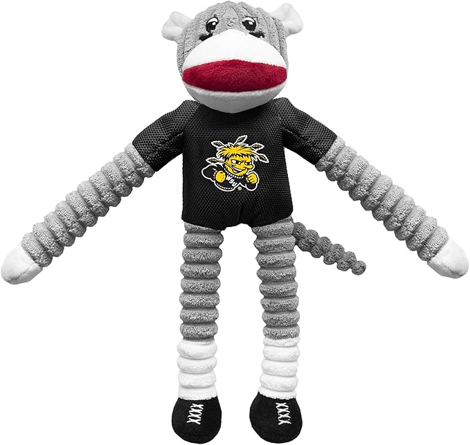 Littlearth NCAA Unisex NCAA Sock Monkey and Flying Disc Pet Toy Combo Set