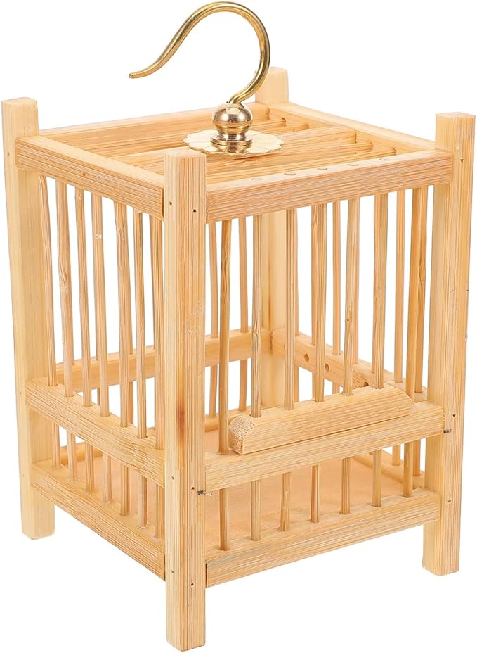 WOONEKY Compact Cricket Cage Mini Storage Holder Bamboo Mesh Nest Box for Boys and Girls Nature Learning