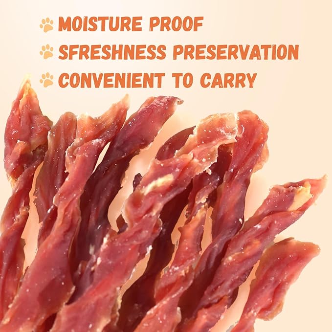 Pawmate Duck Jerky Dog Treats, Natural Healthy Duck Twisted Strips with 1% Taurine, High Protain Low Fat Dog Training Rewards Treats for Small Medium Large Breeds, 10.6 oz
